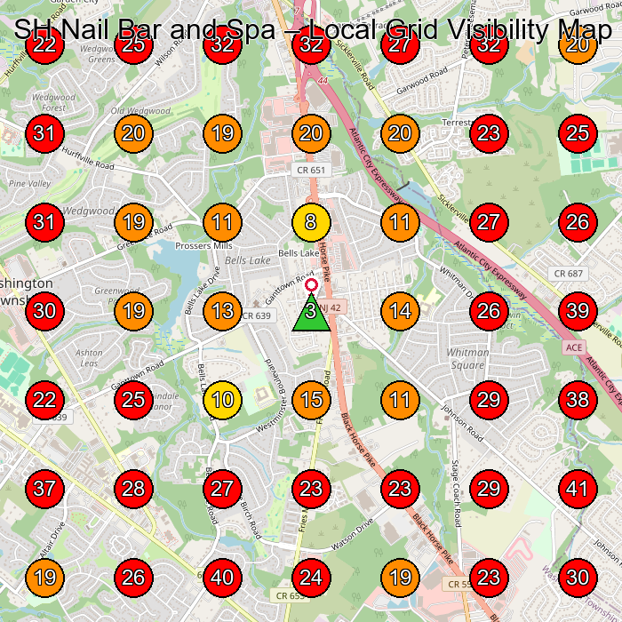 SH Nail Bar and Spa GeoGrid visibility map for Air Conditioning Contractor in Williamstown